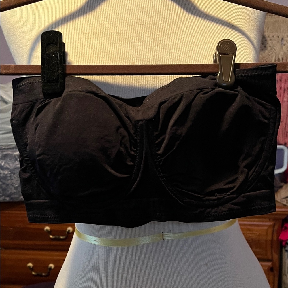 Rhonda Shear  Black Strapless Bandeau size Large